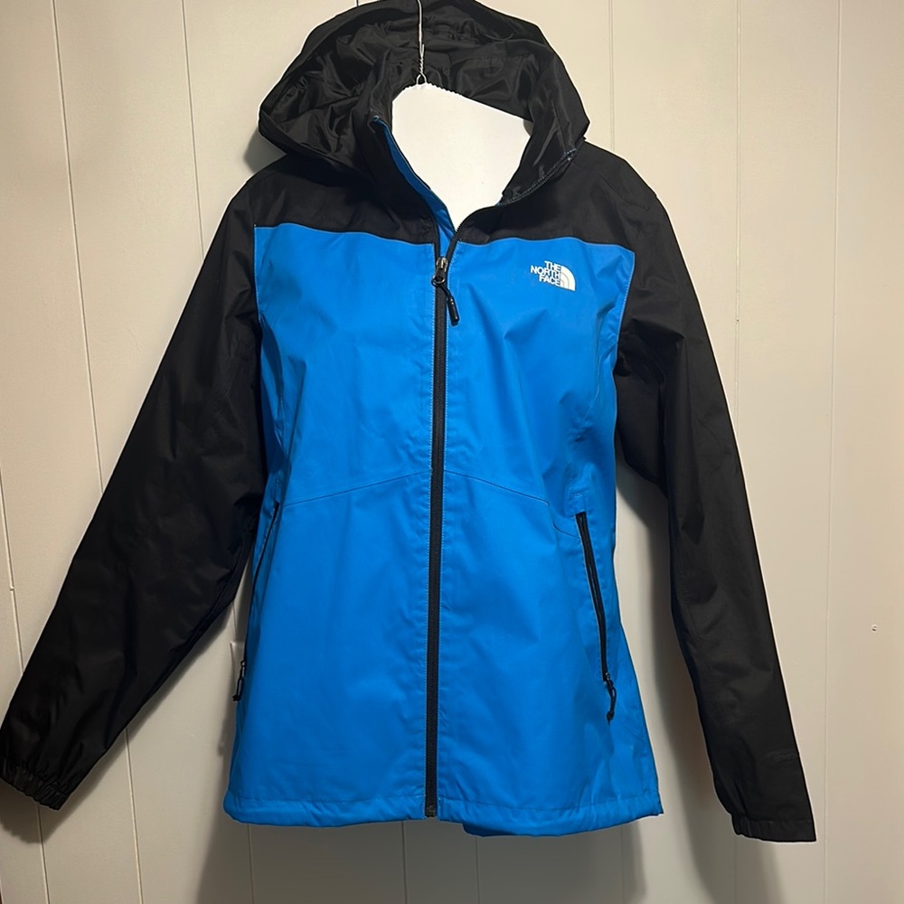The North Face Vibrant Blue and Black Hooded Jacket